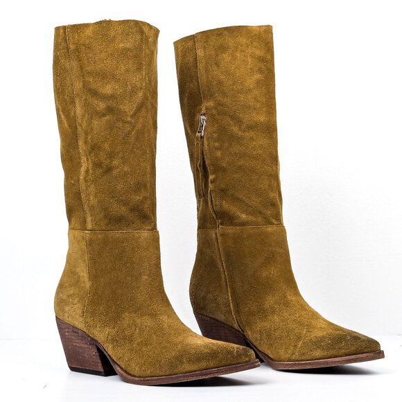 Golo Wmn West Western Cowboy Distressed Brandy Vintage Suede Boots size 10 - Picture 1 of 8